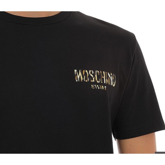 MOSCHINO Swim Black Logo Print T-Shirt Men's Size Large - NEW - Model V3A0706 - Picture 4 of 5